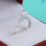 Nhẫn bạc nữ xi bạch kim dáng xoắn đính đá sang trọng NNXK0029 - Trang Sức TNJ — ảnh 5
