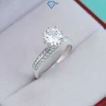 Nhẫn bạc nữ xi bạch kim dáng xoắn đính đá sang trọng NNXK0029 - Trang Sức TNJ — ảnh 1