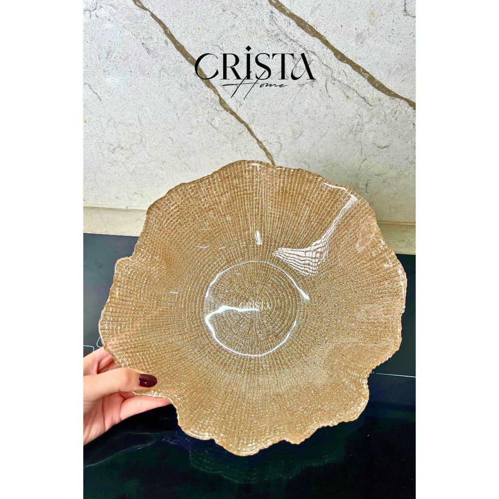 TÔ THỦY TINH VÂN LƯỚI CRISTA HOME 28CM CAO CẤP