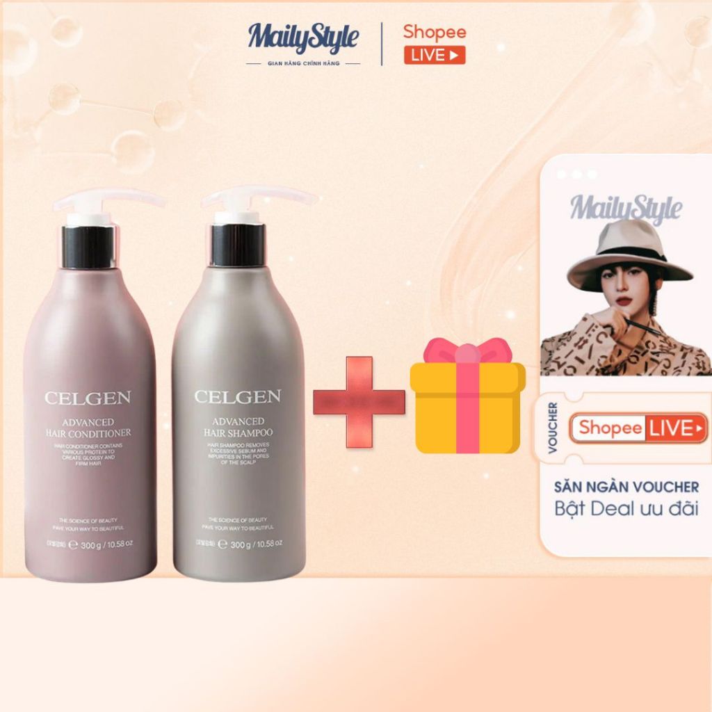 S35_[KÈM QUÀ] COMBO Dầu Gội Celgen Advanced Hair + Dầu Xả Celgen Advanced Hair Conditioner 300g