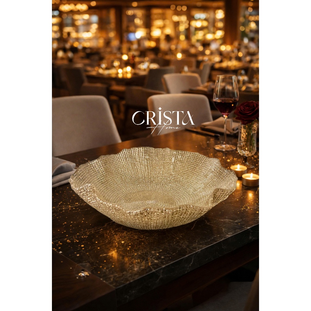 TÔ THỦY TINH VÂN LƯỚI CRISTA HOME 28CM CAO CẤP