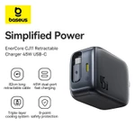 Bộ sạc nhanh Baseus EnerCore CJ11 with Retractable Cable 2C 45W | 3C 67W US JP — ảnh 6