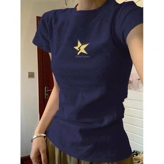 Áo thun, áo croptop nữ ôm body in hình ngôi sao