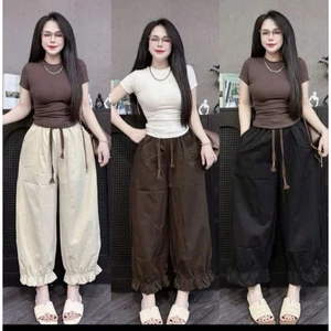 Set bộ áo tăm ôm phối quần bom trẻ trung