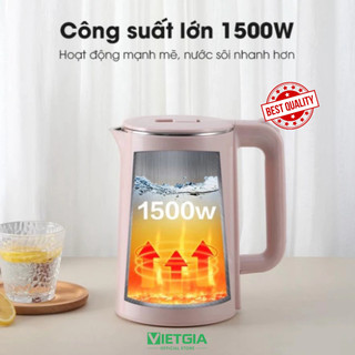 Ấm Đun Nước Siêu Tốc Jiplai Thái Lan 2.5 Lít, Ấm Đun Công Suất 1500W Sôi Nhanh An Toàn Tiện Dụng
