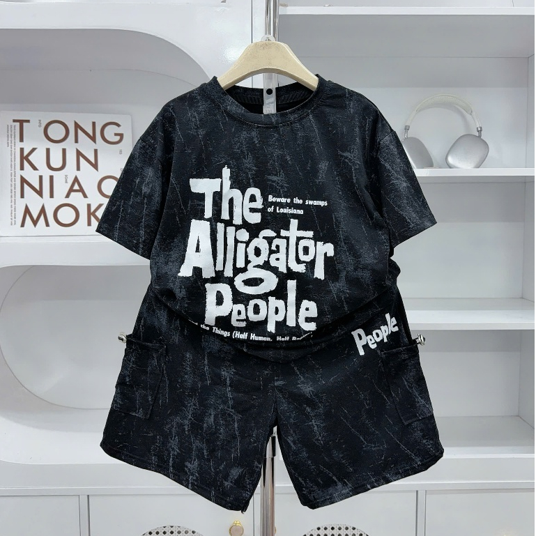 Bộ Quần Áo Bé Trai in chữ ALLIGATOR Chất Liệu Cotton không bai xù, Mềm Mịn, Mát, Thấm Hút Mồ Hôi Tốt, size từ 17-60kg