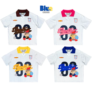 Áo Polo Form Boxy Nam Nữ BLUEWEAR 02 Chất Jersey Thể Thao Phối Sọc