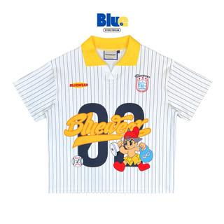 Áo Polo Form Boxy Nam Nữ BLUEWEAR 02 Chất Jersey Thể Thao Phối Sọc