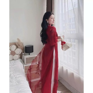 Áo Dài Cách Tân Dáng Xuông Trúc Anh 4 Tà Sang Trọng Trẻ Trung -Áo Dài YUME