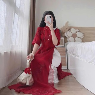 Áo Dài Cách Tân Dáng Xuông Trúc Anh 4 Tà Sang Trọng Trẻ Trung -Áo Dài YUME