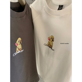 𝐏𝐡𝐢𝐞𝐧 𝐖𝐆𝐖𝐄 | (Sẵn) w8915 Áo Thun Ôm Cộc Tay Cổ Tròn Hình In Cún 4 Màu