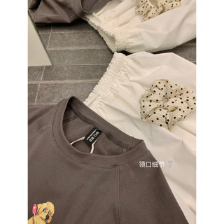 𝐏𝐡𝐢𝐞𝐧 𝐖𝐆𝐖𝐄 | (Sẵn) w8915 Áo Thun Ôm Cộc Tay Cổ Tròn Hình In Cún 4 Màu