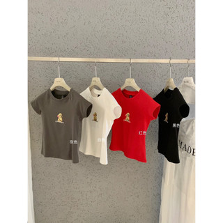 𝐏𝐡𝐢𝐞𝐧 𝐖𝐆𝐖𝐄 | (Sẵn) w8915 Áo Thun Ôm Cộc Tay Cổ Tròn Hình In Cún 4 Màu