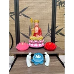 Tượng Địa Tạng Vương Bồ Tát Áo Đỏ Đài Sen Hồng Cao 30cm, Đường Kính 20cm, Bột Đá Tự Nhiên, Trang Nghiêm Thờ Tại Gia — ảnh 6