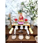Tượng Địa Tạng Vương Bồ Tát Áo Đỏ Đài Sen Hồng Cao 30cm, Đường Kính 20cm, Bột Đá Tự Nhiên, Trang Nghiêm Thờ Tại Gia — ảnh 7