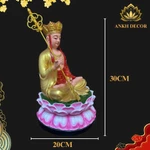 Tượng Địa Tạng Vương Bồ Tát Áo Đỏ Đài Sen Hồng Cao 30cm, Đường Kính 20cm, Bột Đá Tự Nhiên, Trang Nghiêm Thờ Tại Gia — ảnh 5