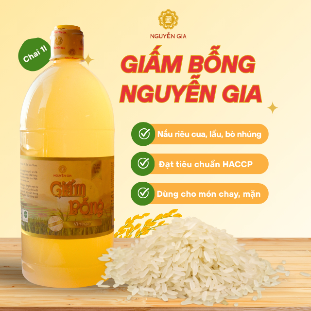 Giấm bỗng nấu riêu cua, bún ốc 500ml/1L lên men tự nhiên