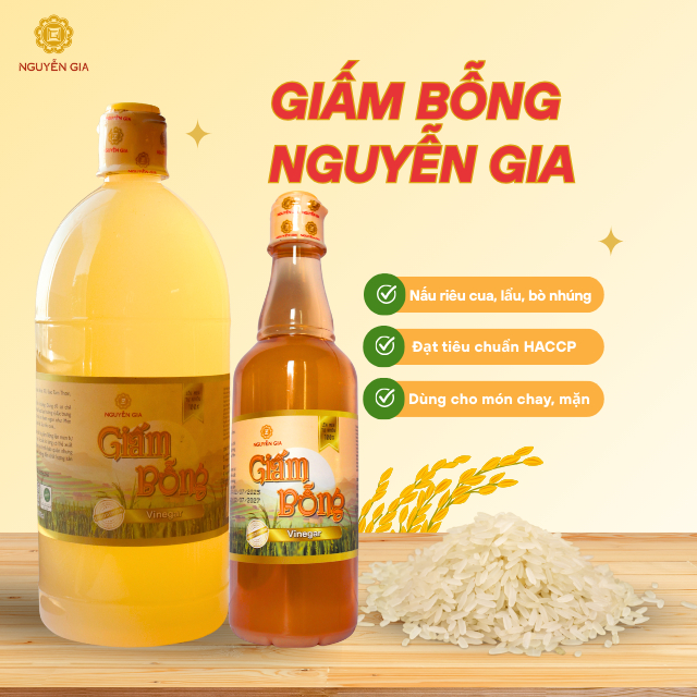 Giấm bỗng nấu riêu cua, bún ốc 500ml/1L lên men tự nhiên