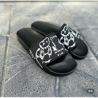 Dép lê quai ngang in hoạ tiết hình con gấu siêu cu tê dáng yêu dủ size 36-43
