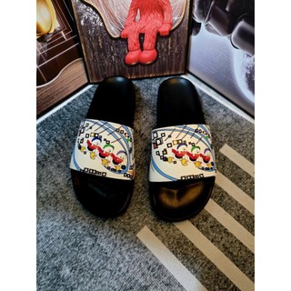 Dép lê quai ngang in hoạ tiết hình con gấu siêu cu tê dáng yêu dủ size 36-43