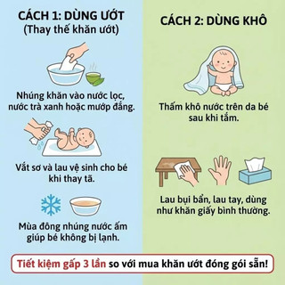 [Combo 10 Bịch] Khăn Khô Đa Năng Baby Hiền Trang Siêu Mềm Mịn, An Toàn Cho Da (~160g/1 Túi )