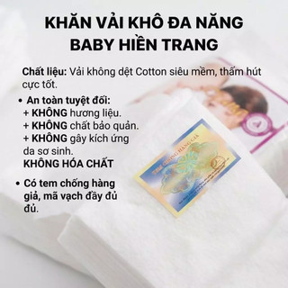 [Combo 10 Bịch] Khăn Khô Đa Năng Baby Hiền Trang Siêu Mềm Mịn, An Toàn Cho Da (~160g/1 Túi )