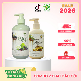 [ TẶNG QUÀ ] ComBo Dầu Gội MỘC AN 300ml & MỘC 500ml Với Thành Phần Thiên Nhiên, Hỗ Trợ Giảm Rụng Tóc Hiệu Quả Suôn Mượt