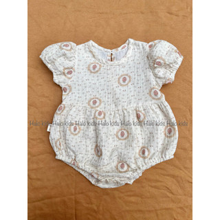 Romper bé gái tay bồng chất liệu xô muslin cao cấp