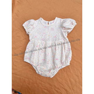 Romper bé gái tay bồng chất liệu xô muslin cao cấp
