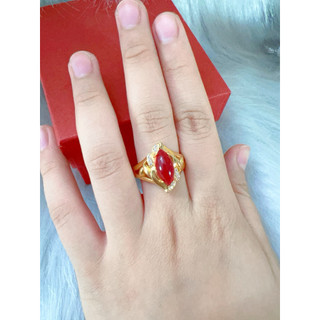 nhẫn đá xanh, đá đỏ chuẩn màu vàng24k, sang trọng quý phái , trang sức dành cho nữ .