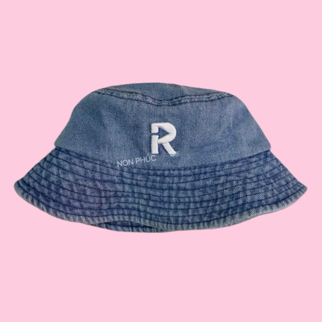 MŨ BUCKET JEAN THÊU R THỜI TRANG UNISEX