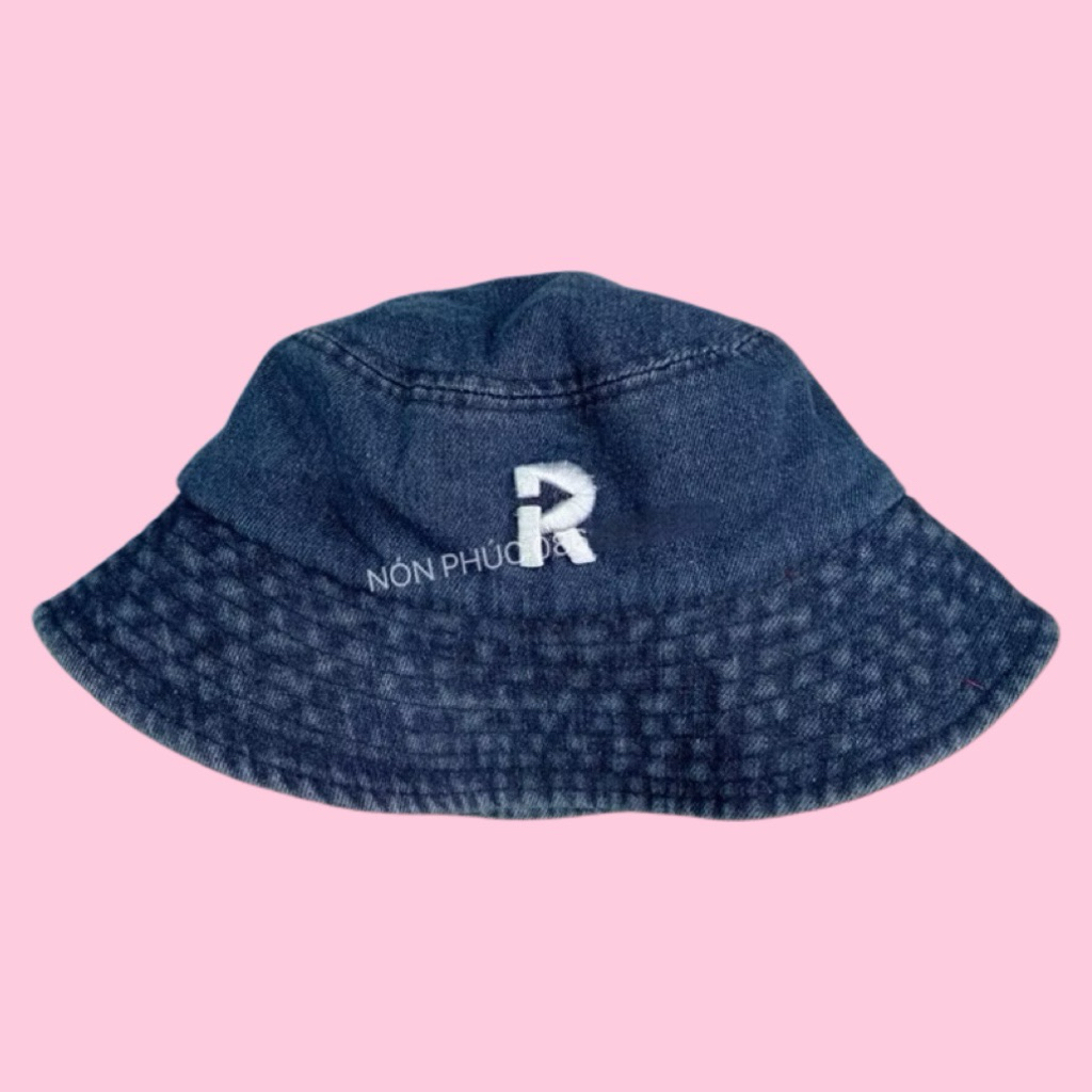 MŨ BUCKET JEAN THÊU R THỜI TRANG UNISEX