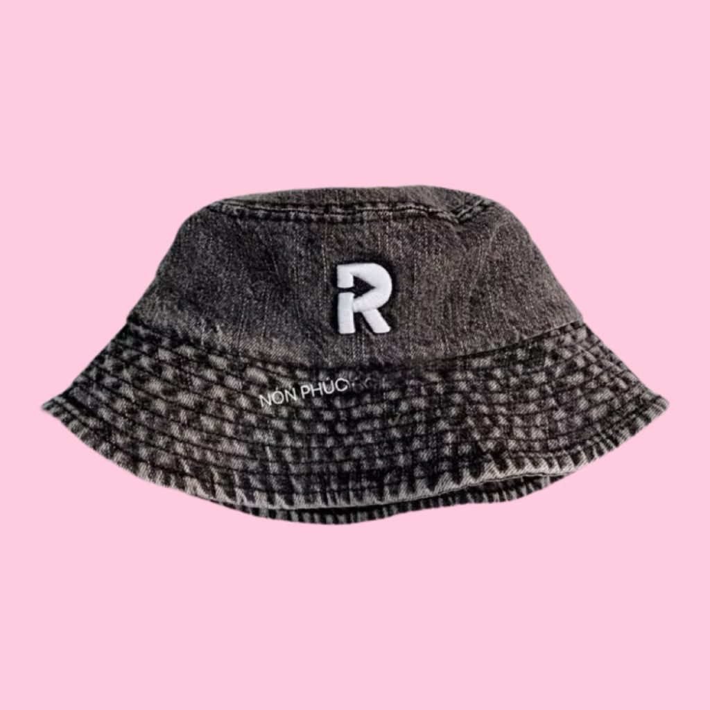 MŨ BUCKET JEAN THÊU R THỜI TRANG UNISEX