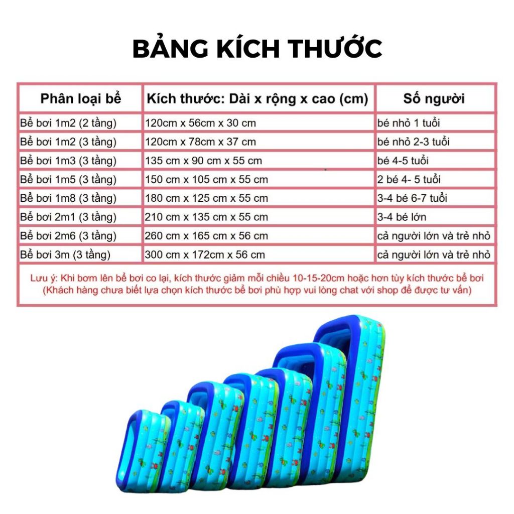 Bể bơi cho bé KAW đáy 2 lớp chống trượt chất liệu PVC cao cấp, độ bền cao - Lỗi 1 đổi 1 2025