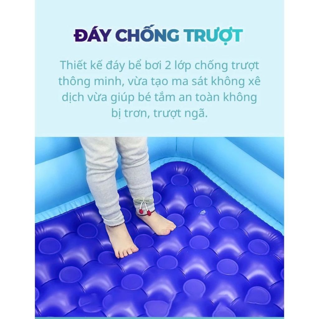 Bể bơi cho bé KAW đáy 2 lớp chống trượt chất liệu PVC cao cấp, độ bền cao - Lỗi 1 đổi 1 2025