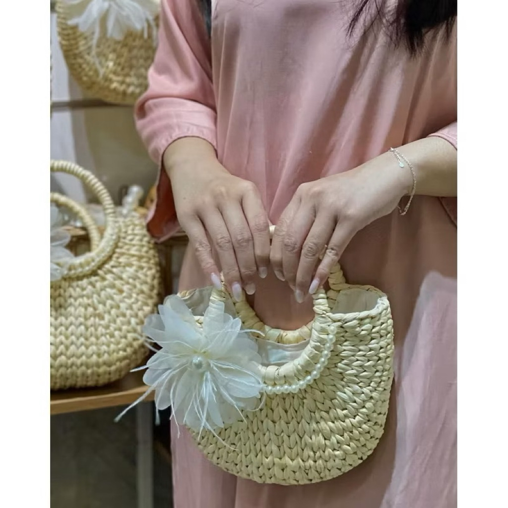 Kho sỉ túi cói - Túi lục bình chụp hình đi biển- Túi đi du lịch vintage