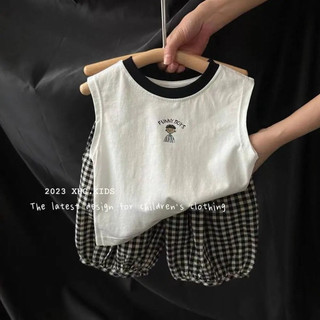 Set bộ áo sát nách + quần ngố phong cách hàn quốc cho bé