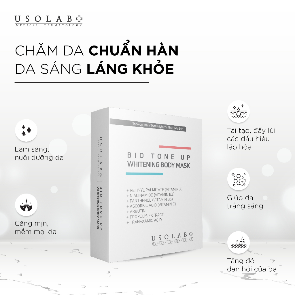 Kem ủ trắng body USOLAB - Giúp làm trắng da body, dưỡng da trắng sáng , nâng tông tự nhiên 5 gói 100g