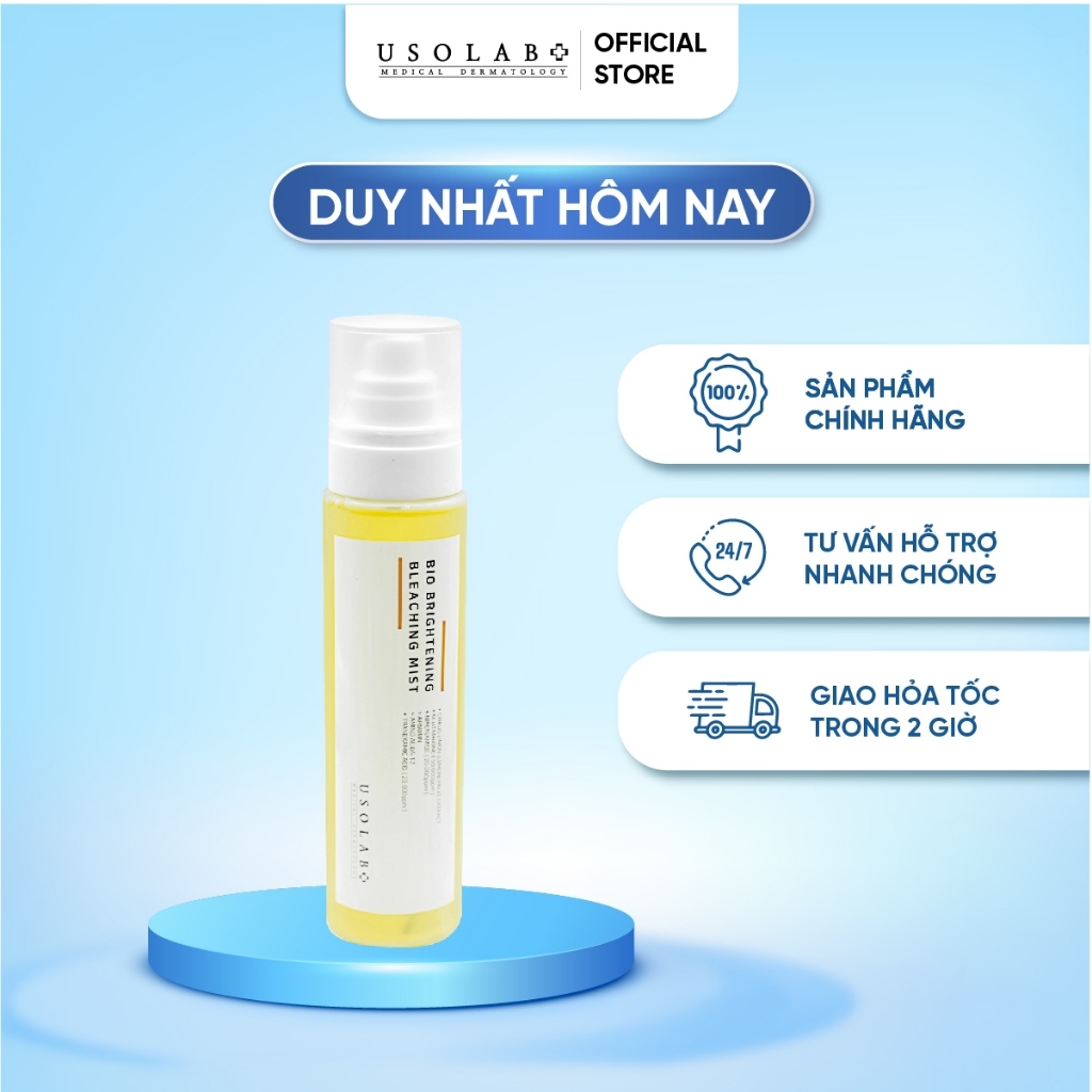Xịt khoáng dưỡng trắng và toner 2in1 USOLAB  -  Bio Brightening Bleaching Mist 150ml