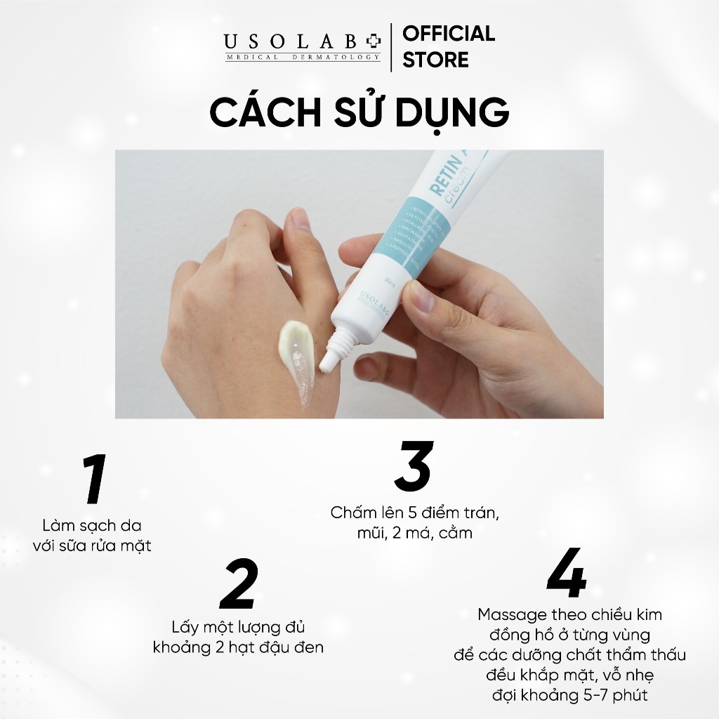 Kem chống lão hóa đa cấp độ USOLAB RETIN A - Giúp phục hồi, làm sáng da 30ml