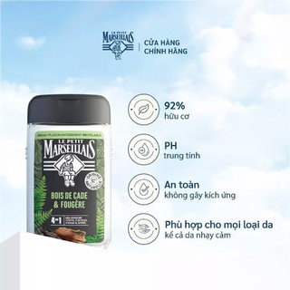 Sữa Tắm Gội Nam Hữu Cơ 92% Le Petit Marseillais Pháp 250ml 4 in1 Với Hương Thơm Nam Tính, Quyến Rũ