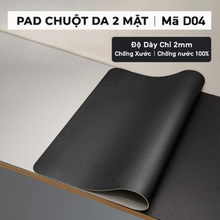 DeskPad Da PU 2 Mặt Kích Thước Lớn Màu Đen/Xám  - Chống Nước - Chống Trầy - Dễ Vệ Sinh