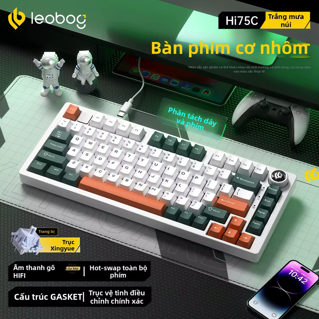 [SẴN HÀNG] Phím Cơ Full Nhôm 3 Mode Kết Nối LEOBOG Hi75C PRO | Gasket Mount | Âm Thanh HiFi | Núm Xoay Đa Chức Năng | BigBuy360 - bigbuy360.vn