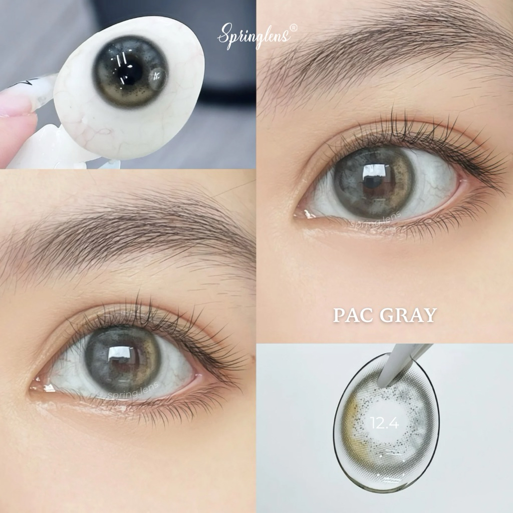 Kính áp tròng PAC GRAY xám xanh chuyển màu không giãn 1 tháng | Spring Lens
