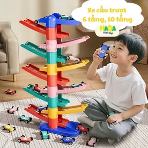 Bộ Đồ Chơi Ô Tô Cầu Trượt Tháp Xe Ziczac 6 tầng, 10 tầng Giúp Bé Tăng Khả Năng Quan Sát HaDa Kids