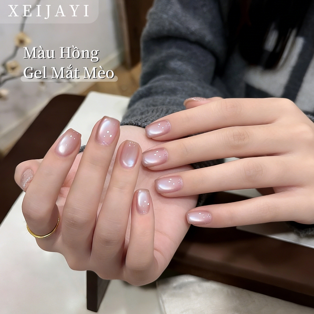 XEIJAYI 5g - Sơn móng tay gel màu hồng mắt mèo First Love mới, độ bóng lâu trôi, thích hợp sử dụng hàng ngày.