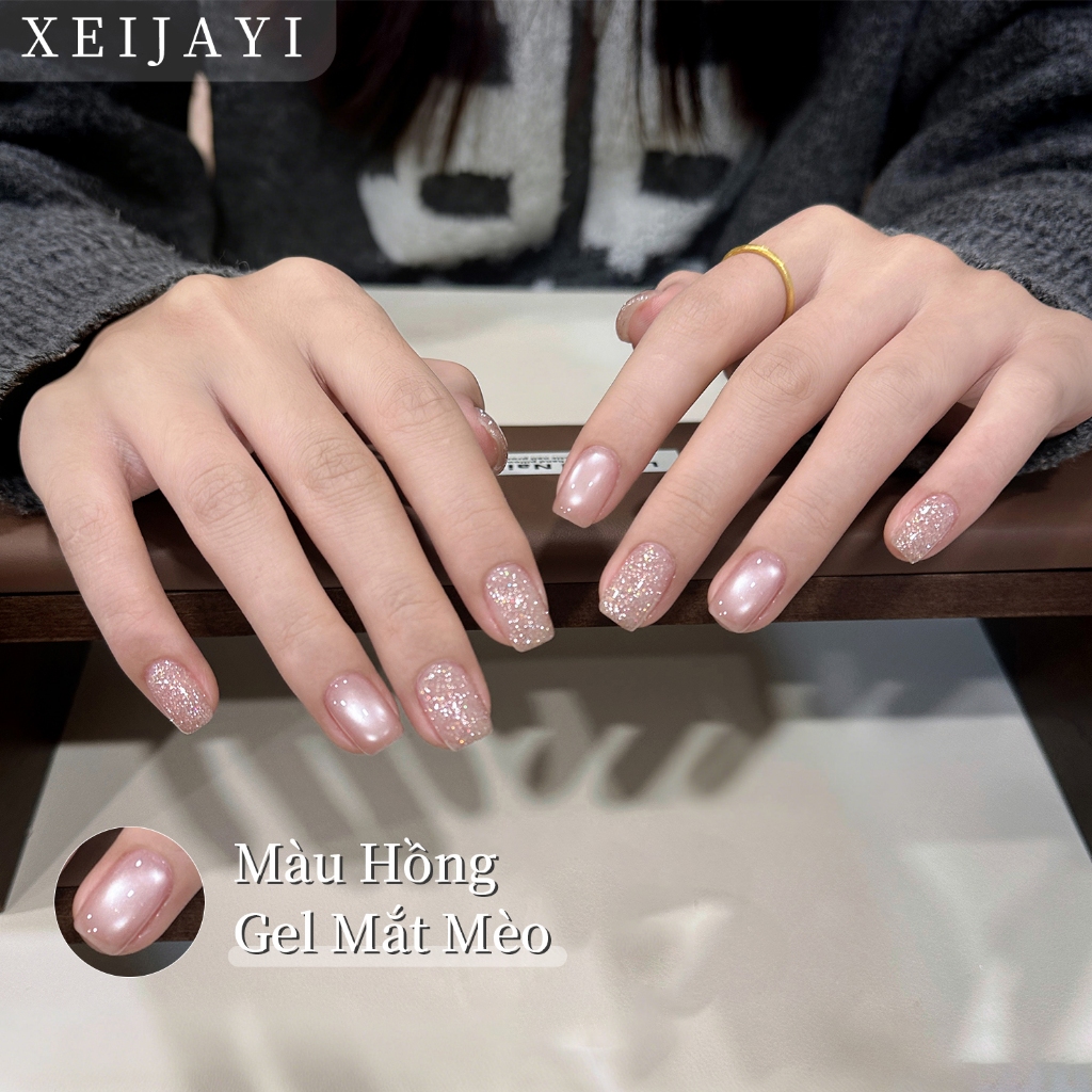 XEIJAYI 5g - Sơn móng tay gel màu hồng mắt mèo First Love mới, độ bóng lâu trôi, thích hợp sử dụng hàng ngày.