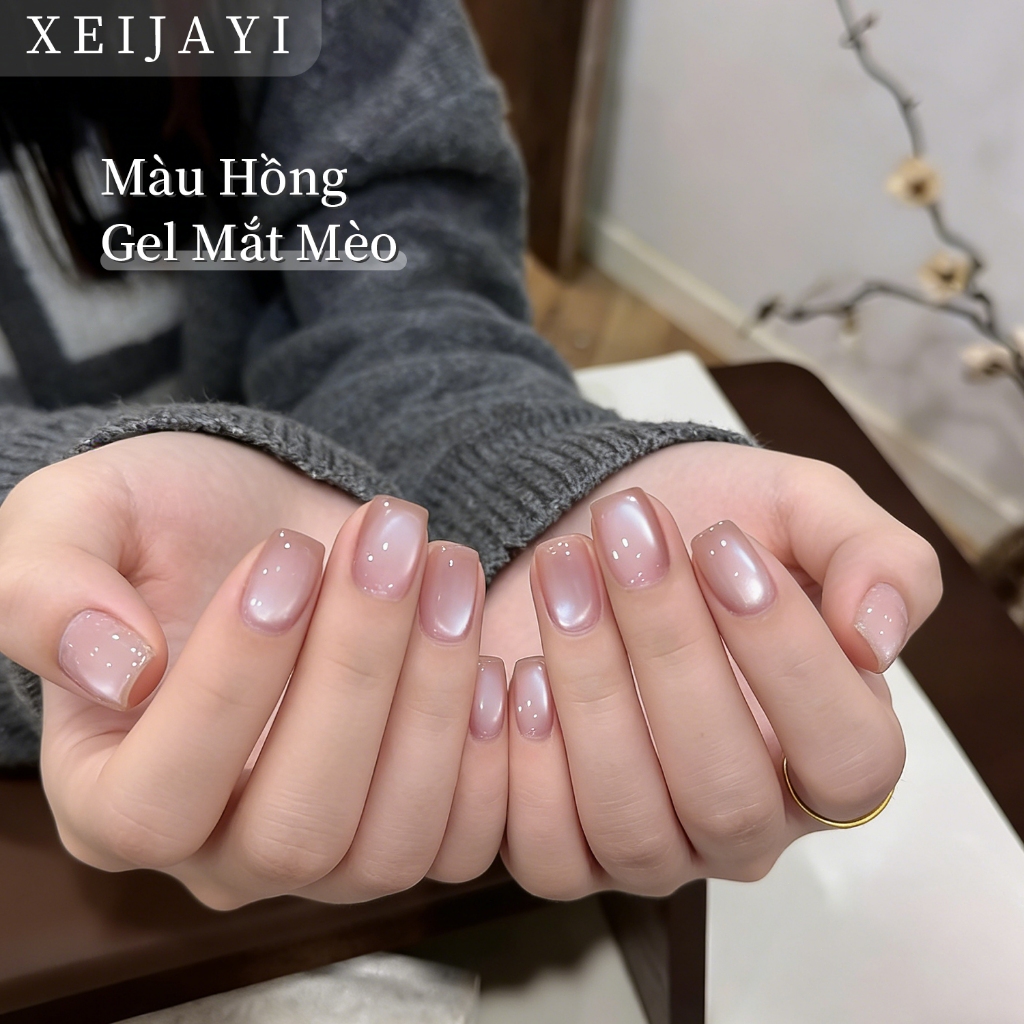 XEIJAYI 5g - Sơn móng tay gel màu hồng mắt mèo First Love mới, độ bóng lâu trôi, thích hợp sử dụng hàng ngày.