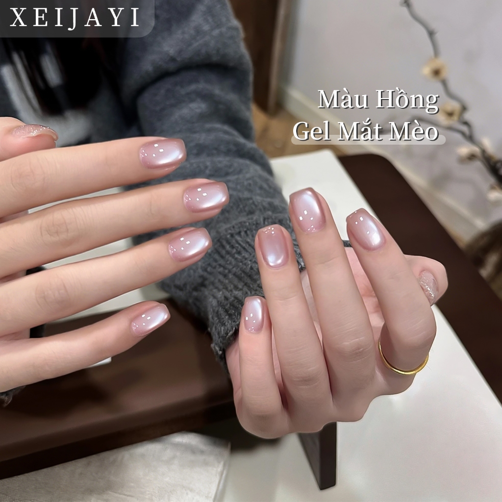 XEIJAYI 5g - Sơn móng tay gel màu hồng mắt mèo First Love mới, độ bóng lâu trôi, thích hợp sử dụng hàng ngày.