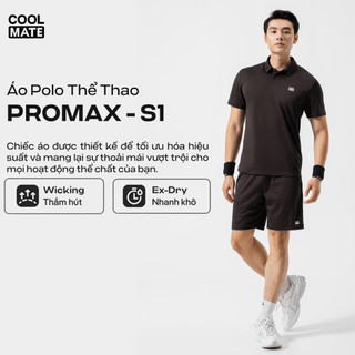 Áo Polo thể thao nam ProMax-S1, Áo thể thao đa năng Gym Chạy bộ Pickleball Tennis thoáng khí Coolmate